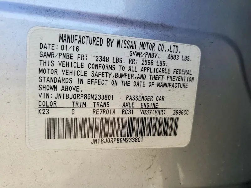 2016 INFINITI QX50 BASE  