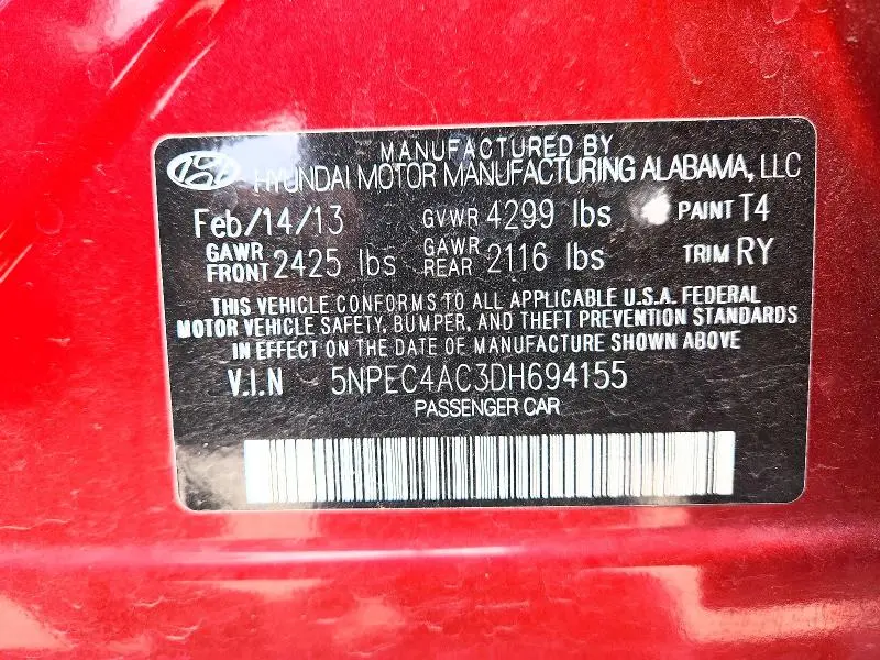 2013 HYUNDAI SONATA SE  