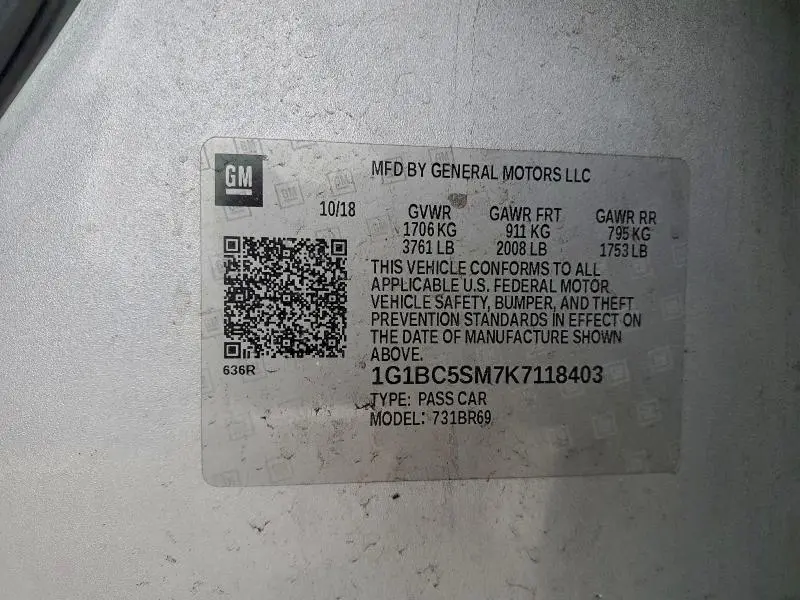 2019 CHEVROLET CRUZE LS  