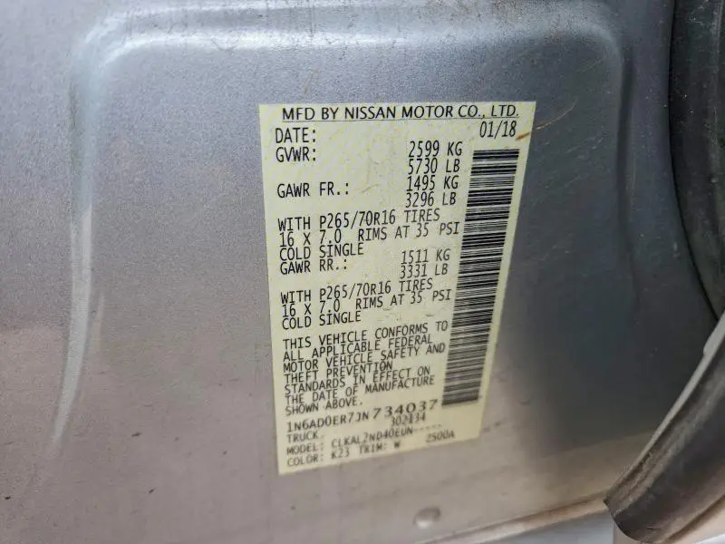 2018 NISSAN FRONTIER S  