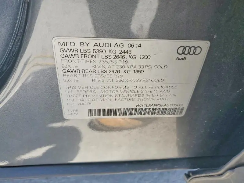 2015 AUDI Q5 PREMIUM PLUS  