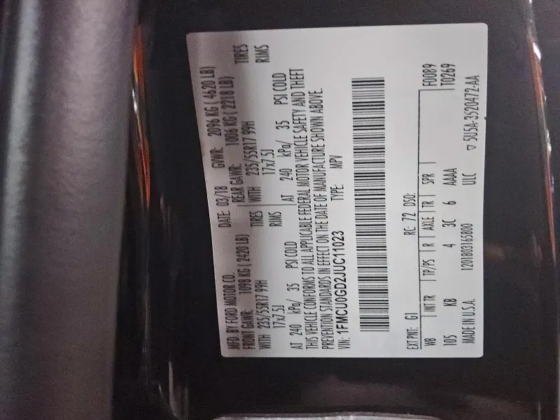 2018 FORD ESCAPE SE  