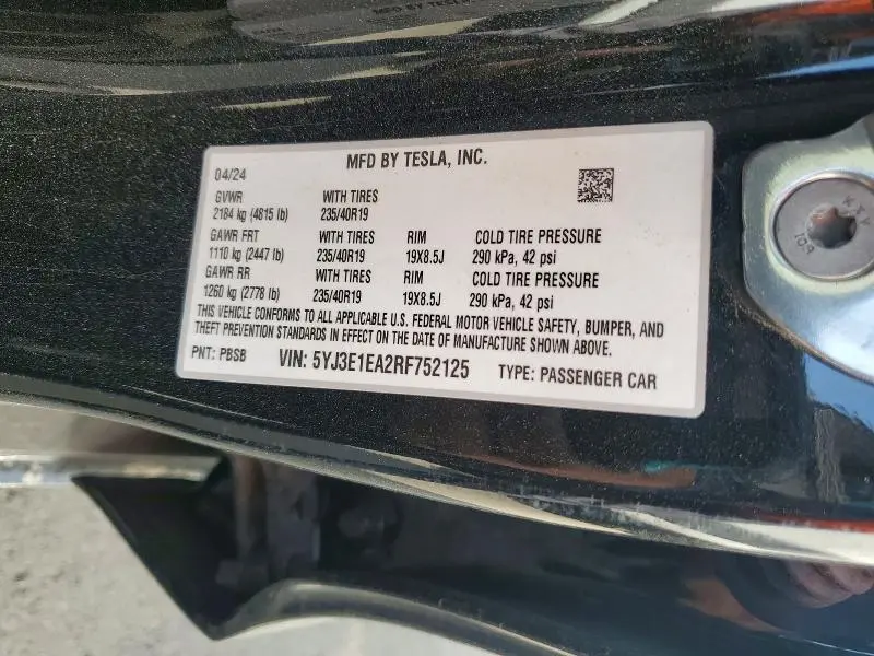 2024 TESLA MODEL 3   