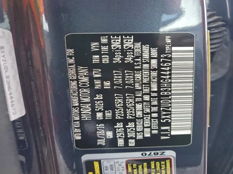 2017 HYUNDAI SANTA FE SPORT   