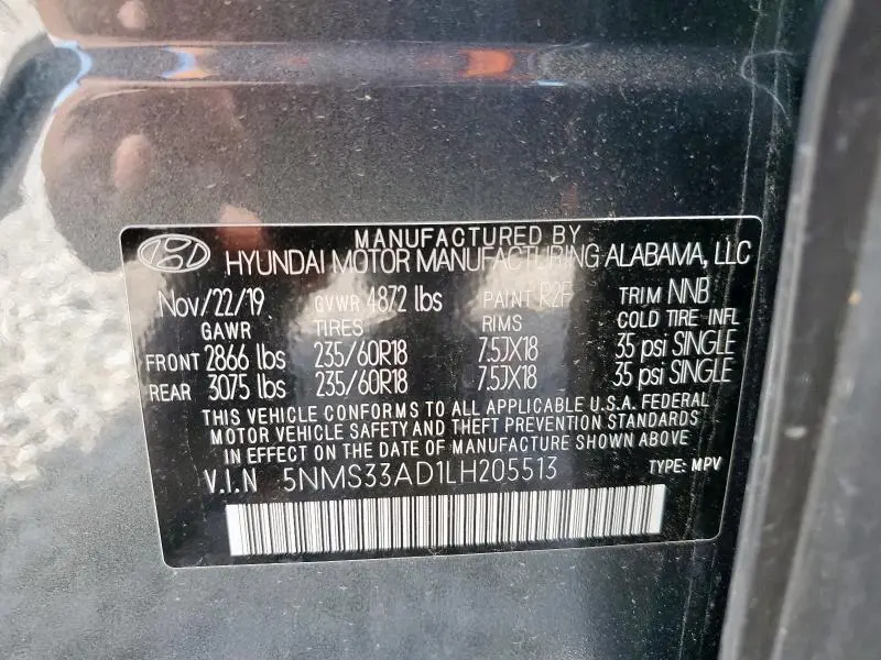 2020 HYUNDAI SANTA FE SEL
