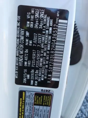 2017 HYUNDAI SANTA FE SPORT   