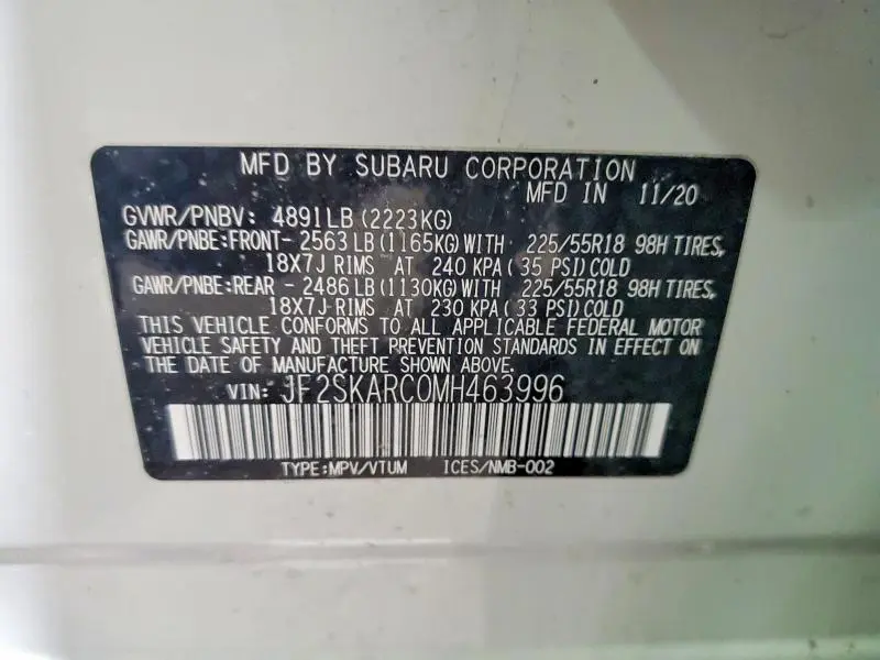 2021 SUBARU FORESTER SPORT  