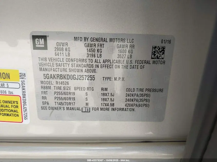 2016 BUICK ENCLAVE LEATHER