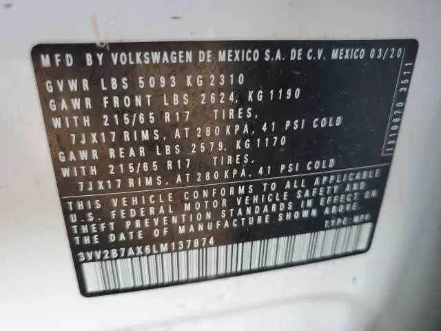 2020 VOLKSWAGEN TIGUAN SE  