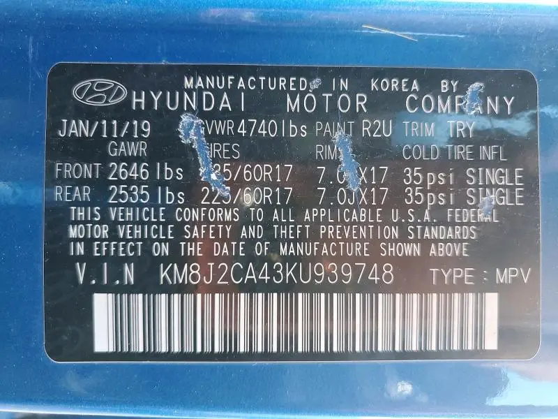 2019 HYUNDAI TUCSON   