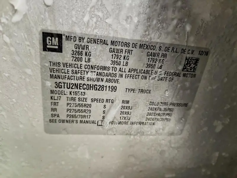 2017 GMC SIERRA K1500 SLT  
