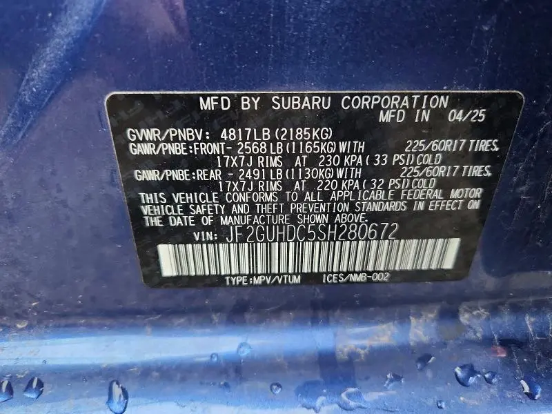 2025 SUBARU CROSSTREK PREMIUM  