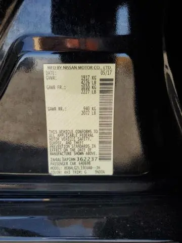 2017 NISSAN ALTIMA 2.5  