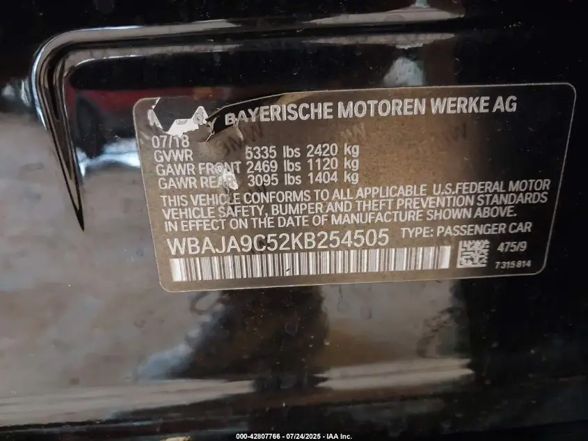 2019 BMW 530E IPERFORMANCE