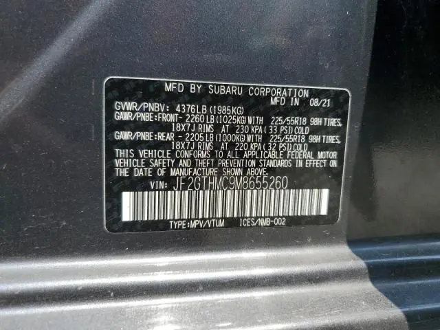 2021 SUBARU CROSSTREK LIMITED  