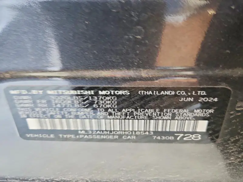 2024 MITSUBISHI MIRAGE ES  