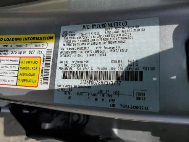 2017 FORD FUSION S  