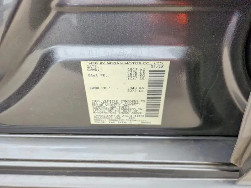 2018 NISSAN ALTIMA 2.5 SV  