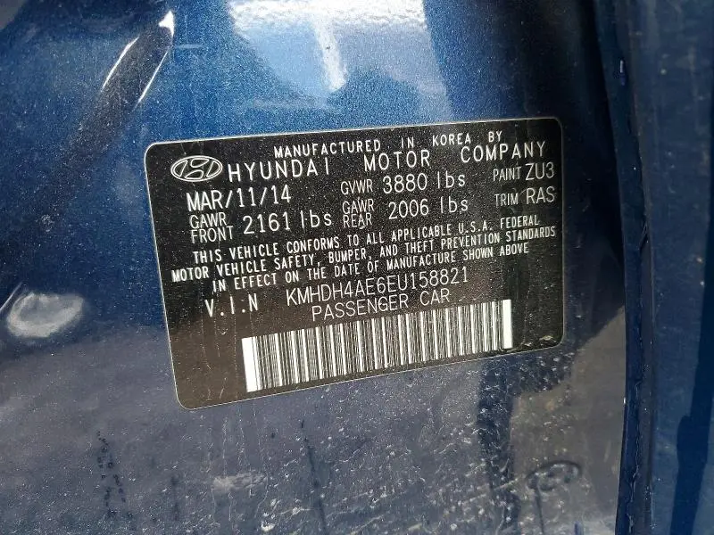 2014 HYUNDAI ELANTRA SE  