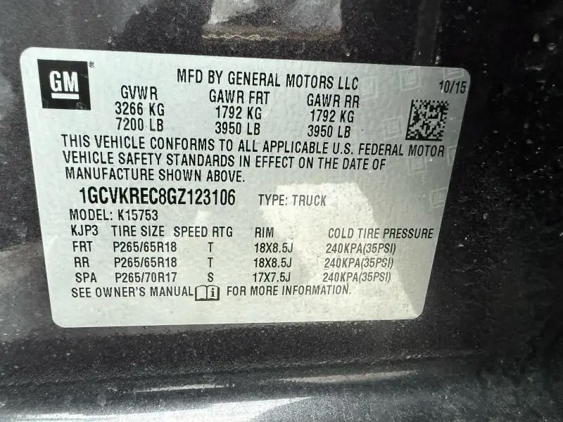 2016 CHEVROLET SILVERADO K1500 LT  