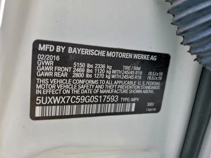 2016 BMW X3 XDRIVE35I  