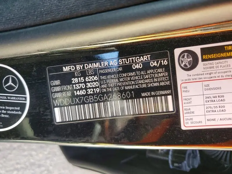 2016 MERCEDES-BENZ S MERCEDES-MAYBACH S600  