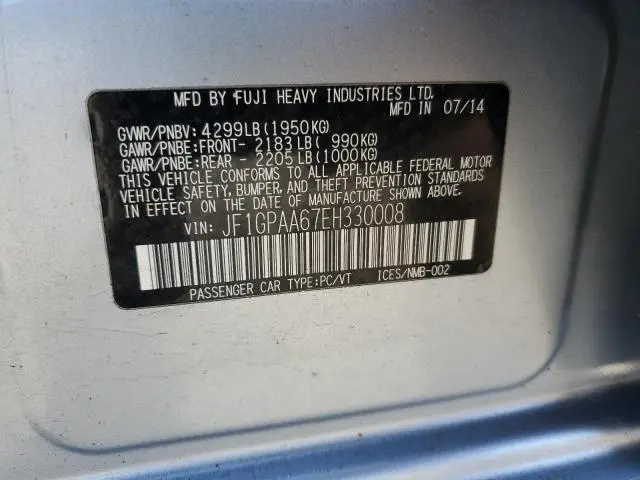 2014 SUBARU IMPREZA 