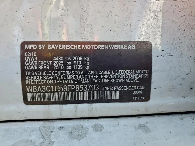 2015 BMW 328 I SULEV  