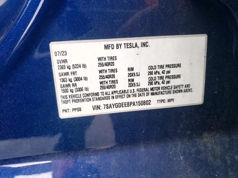 2023 TESLA MODEL Y   