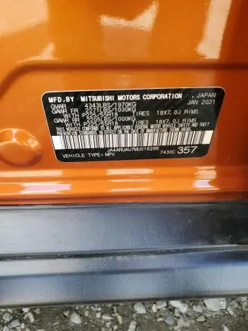 2021 MITSUBISHI OUTLANDER SPORT ES  