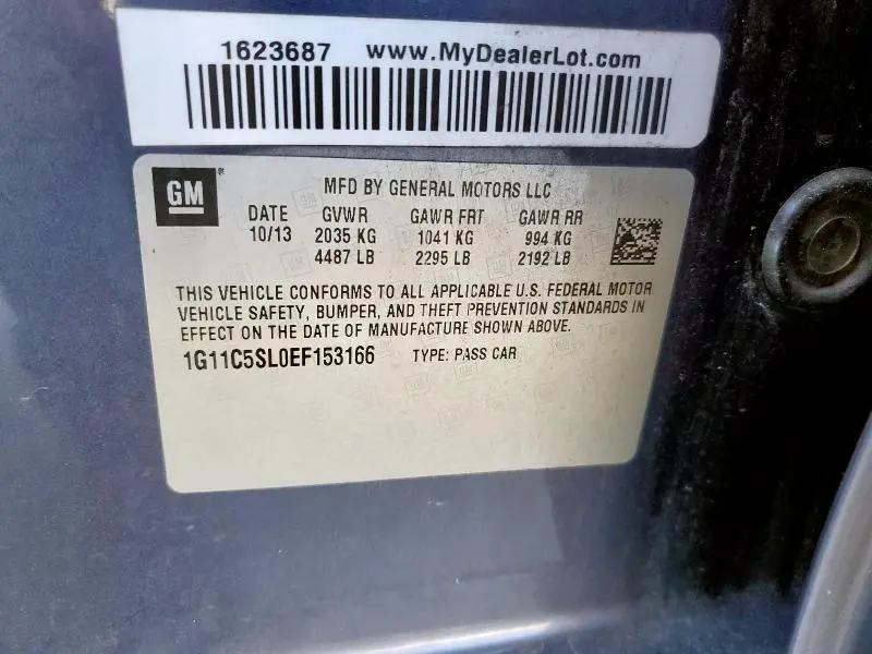 2014 CHEVROLET MALIBU 1LT  