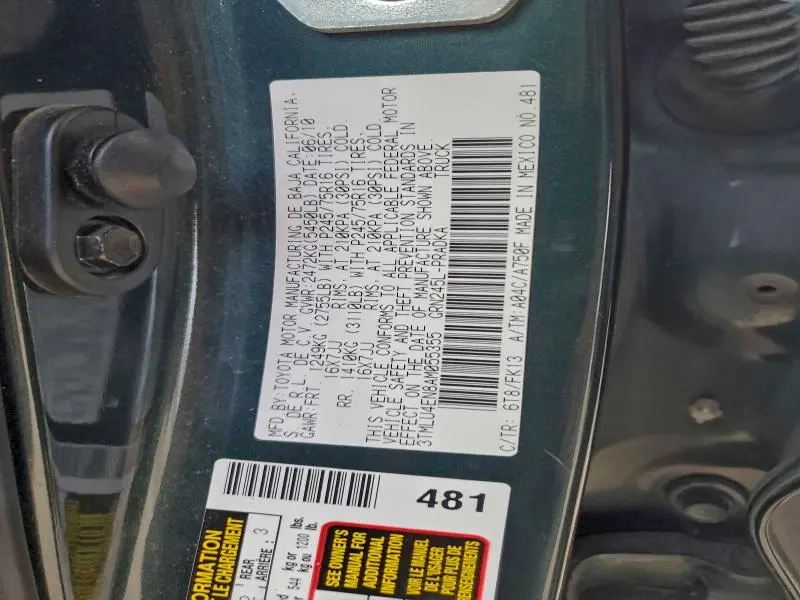 2010 TOYOTA TACOMA DOUBLE CAB  