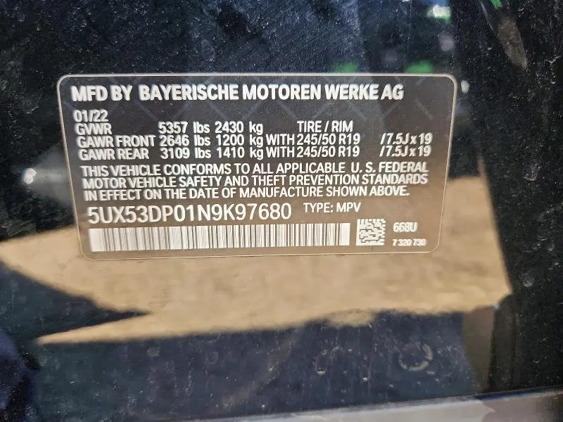 2022 BMW X3 XDRIVE30I  