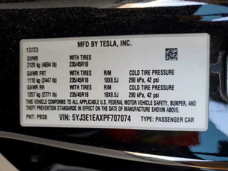 2023 TESLA MODEL 3   