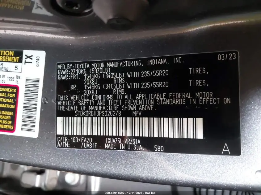 2023 TOYOTA HIGHLANDER XSE