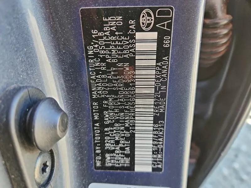 2016 TOYOTA COROLLA ECO  