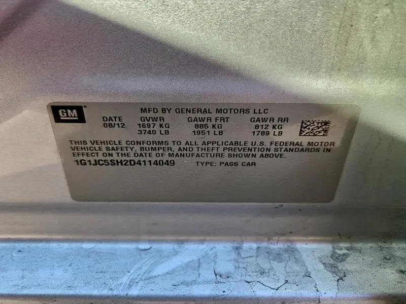 2013 CHEVROLET SONIC LT  