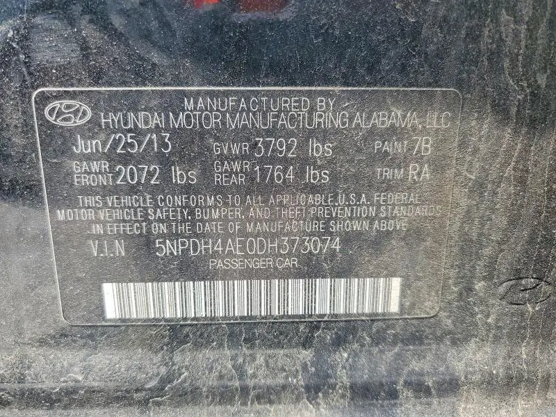 2013 HYUNDAI ELANTRA GLS  