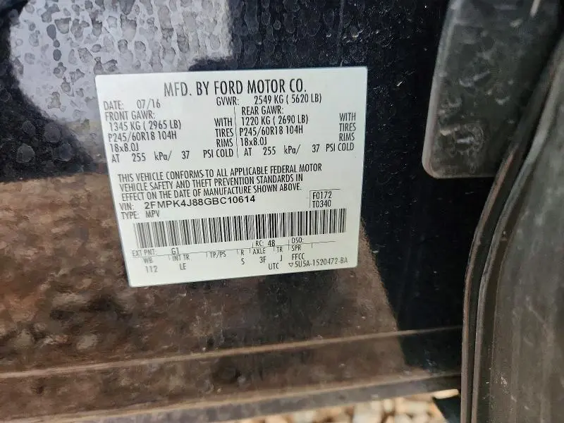 2016 FORD EDGE SEL  