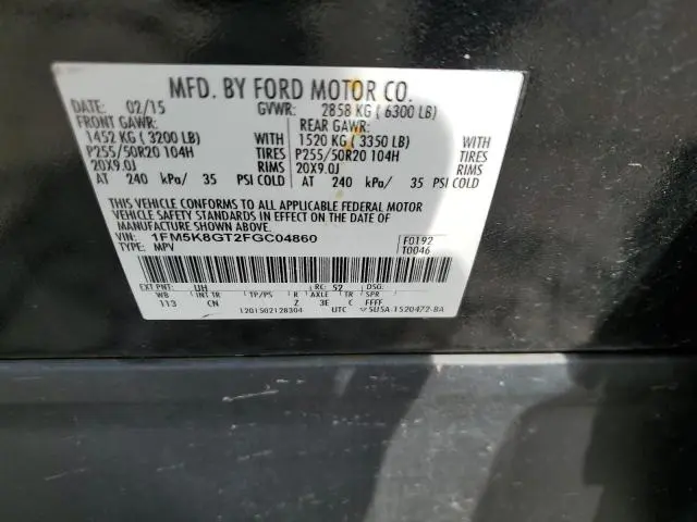 2015 FORD EXPLORER SPORT  