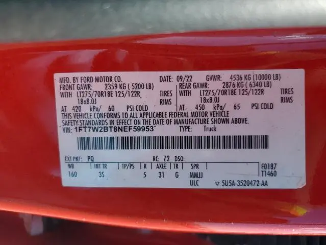 2022 FORD F250 SUPER DUTY  