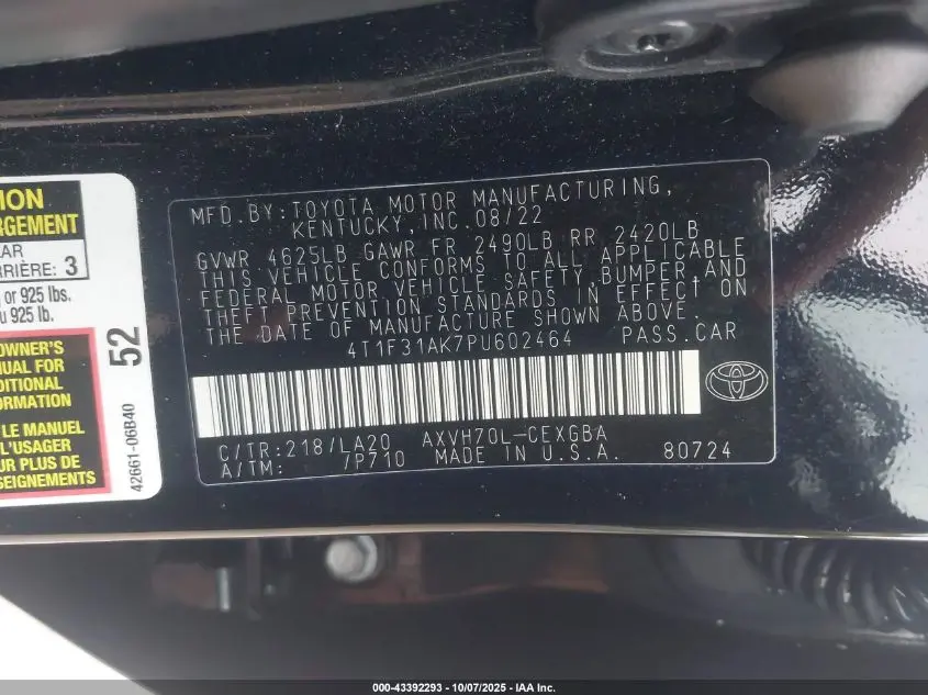 2023 TOYOTA CAMRY XLE HYBRID