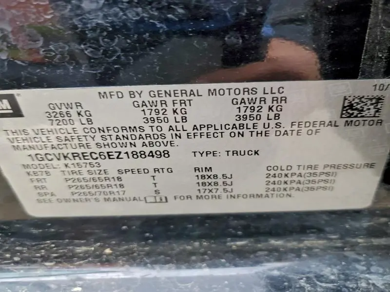 2014 CHEVROLET SILVERADO K1500 LT  