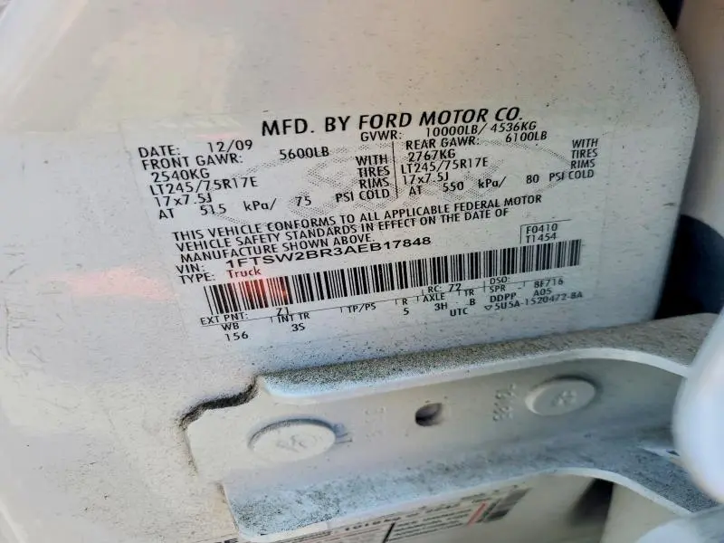 2010 FORD F250 SUPER DUTY  