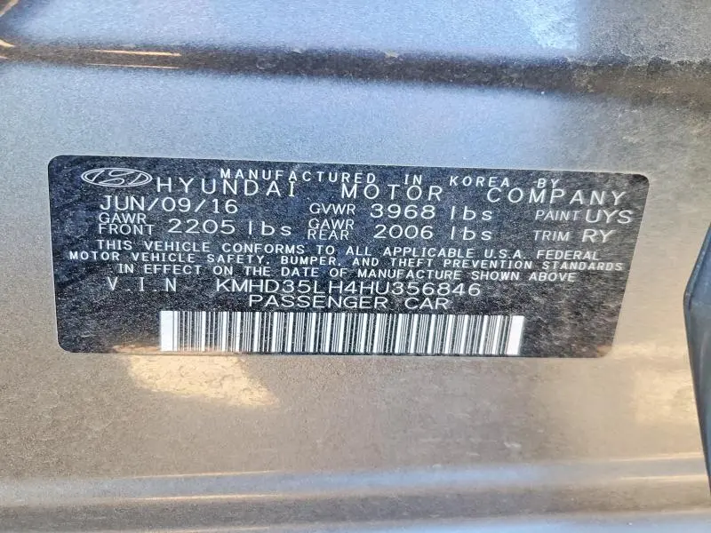 2017 HYUNDAI ELANTRA GT   