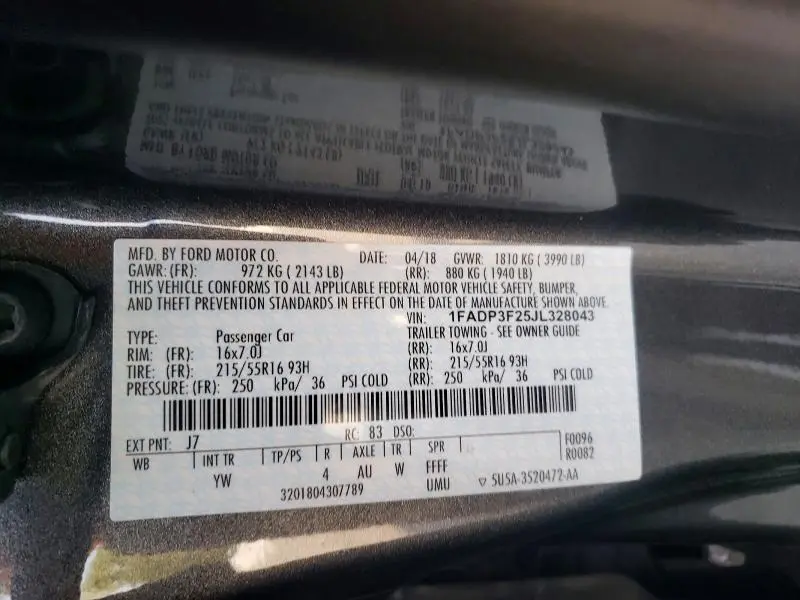 2018 FORD FOCUS SE  
