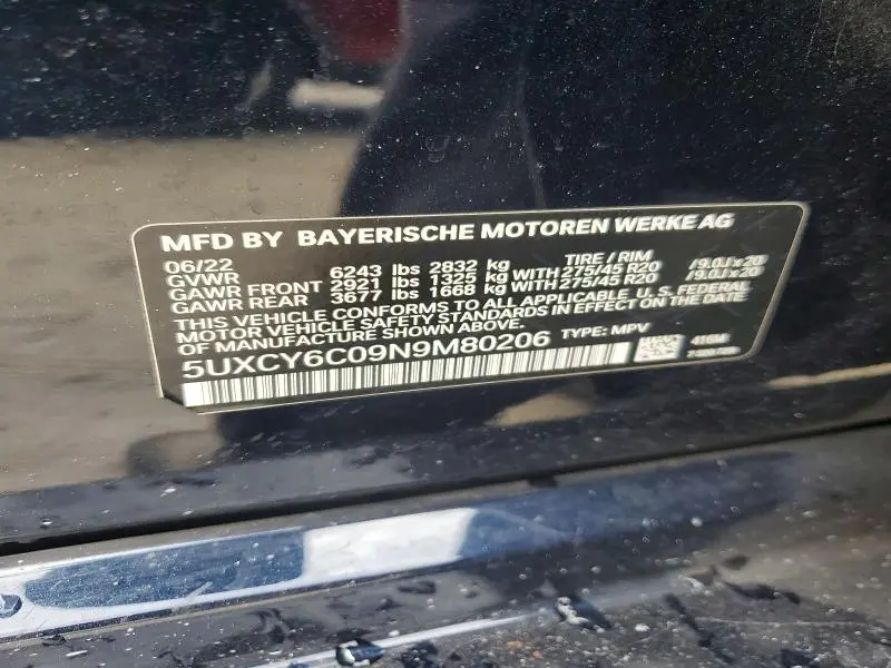 2022 BMW X6 XDRIVE40I  
