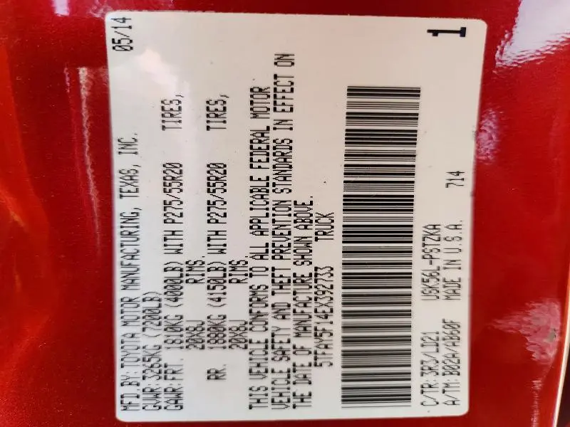 2014 TOYOTA TUNDRA CREWMAX PLATINUM  