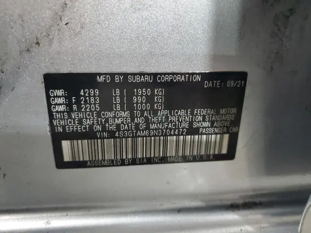 2022 SUBARU IMPREZA SPORT  