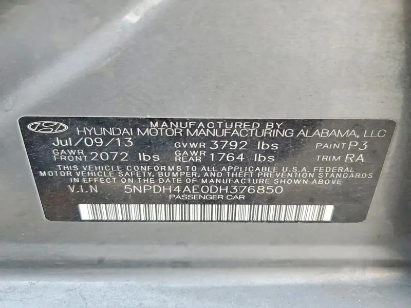 2013 HYUNDAI ELANTRA GLS  